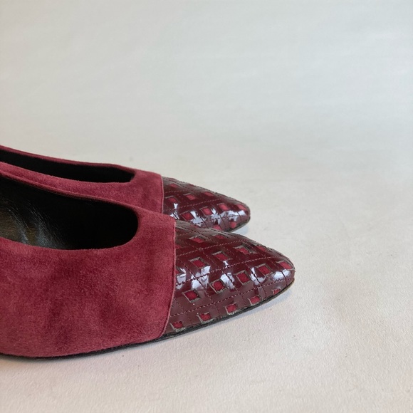 Bally Burgundy Suede Leather Heels size 9.5 - Picture 5 of 14